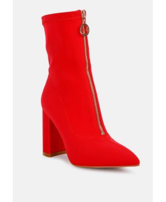 bobbettes block heeled microfiber boot