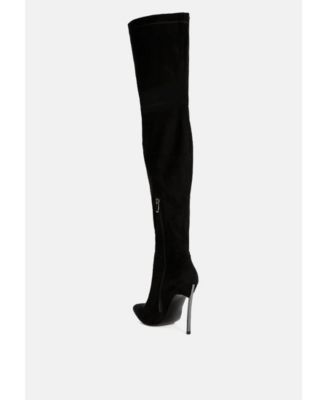 jaynetts stretch suede micro over the knee boots