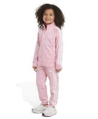 adidas Little Girls Classic Tricot Jacket and Track Pants, 2-Piece Set