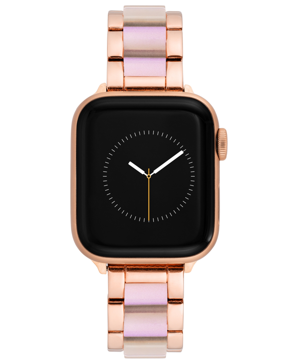 Women's Pink Iridescent Acetate with Rose Gold-Tone Alloy Link Bracelet Compatible with 38mm/40mm/41mm Apple Watch - Pink, Rose Gold-Tone