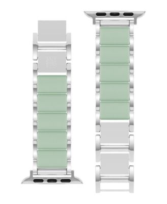 Women's Silver-Tone Alloy Metal and Mint Silicone Bracelet designed for Apple Watch&reg; 42mm (Series 10) & 38/40/41mm