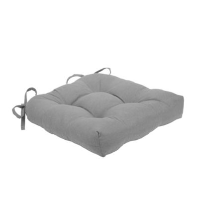 Country Living Plush Solid Colored Country Farmhouse Reversible Chair Cushions/Pads With Tear Proof Ties - Linen - 4 Piece