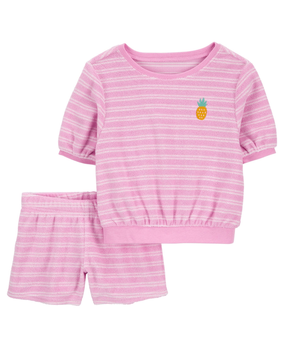 Shop Carter's Toddler Girls Embroidered Terry, 2 Piece Set In Pink