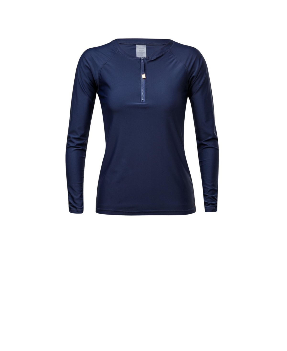 Ladies Navy Half Zip Ls Rash Top