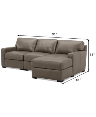 Radley 3-Pc. Leather Modular Chaise Sectional