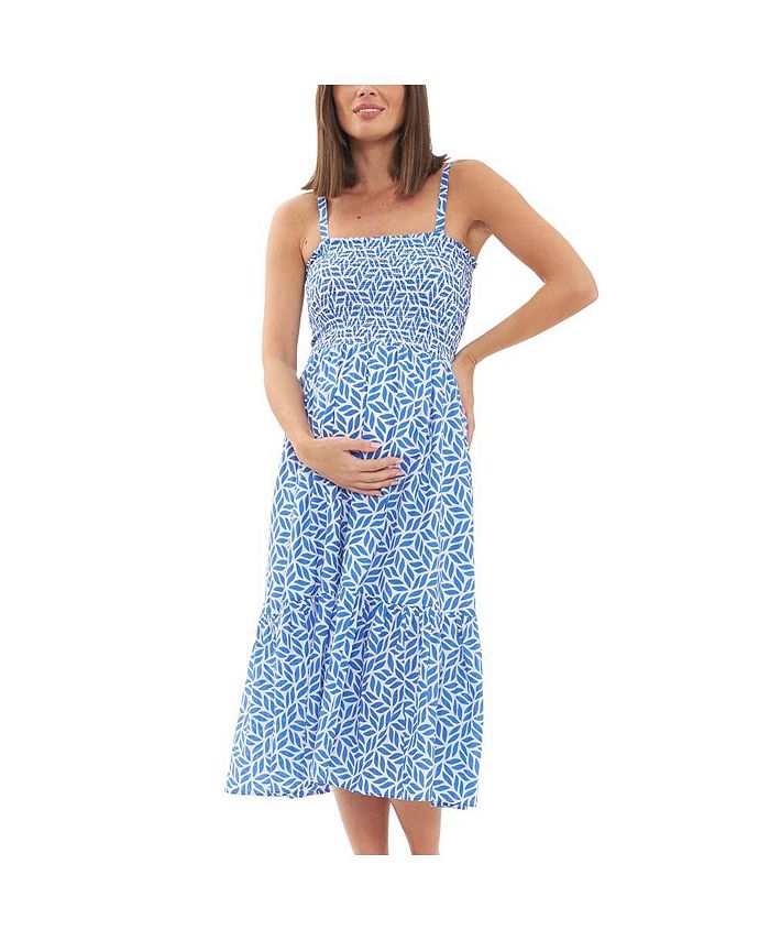 Capri Shirred Dress White Lapis