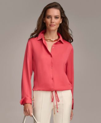 Donna Karan New York - Women's Drawstring-Hem Shirt