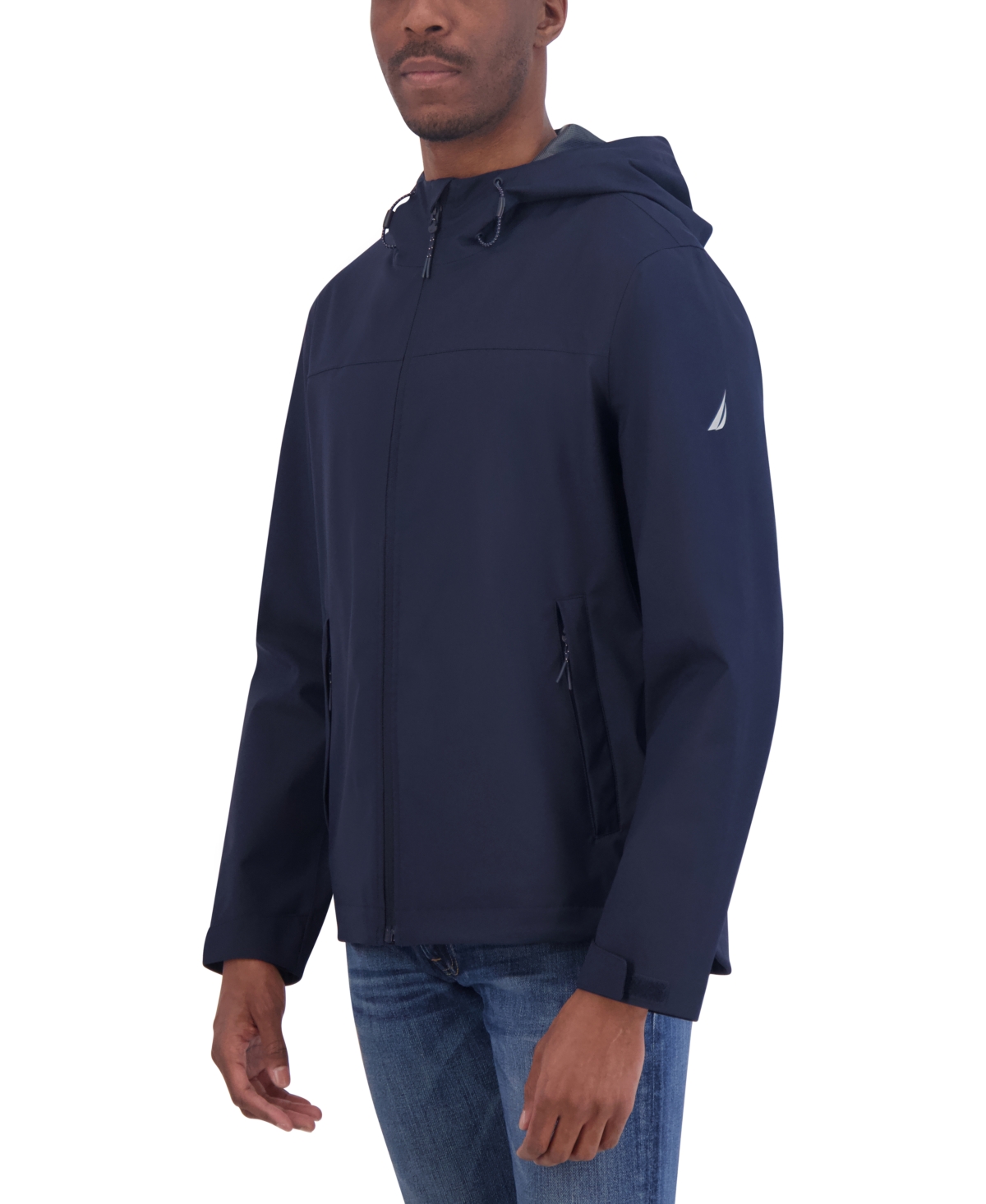 Nautica Men's Packable Full-Zip Hooded Jacket