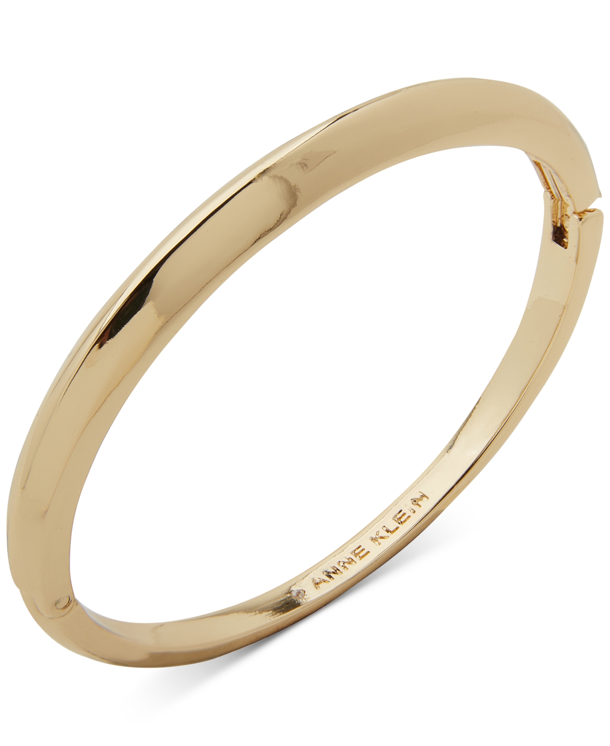 Shop Anne Klein Gold-tone Slim Hinged Bangle Bracelet