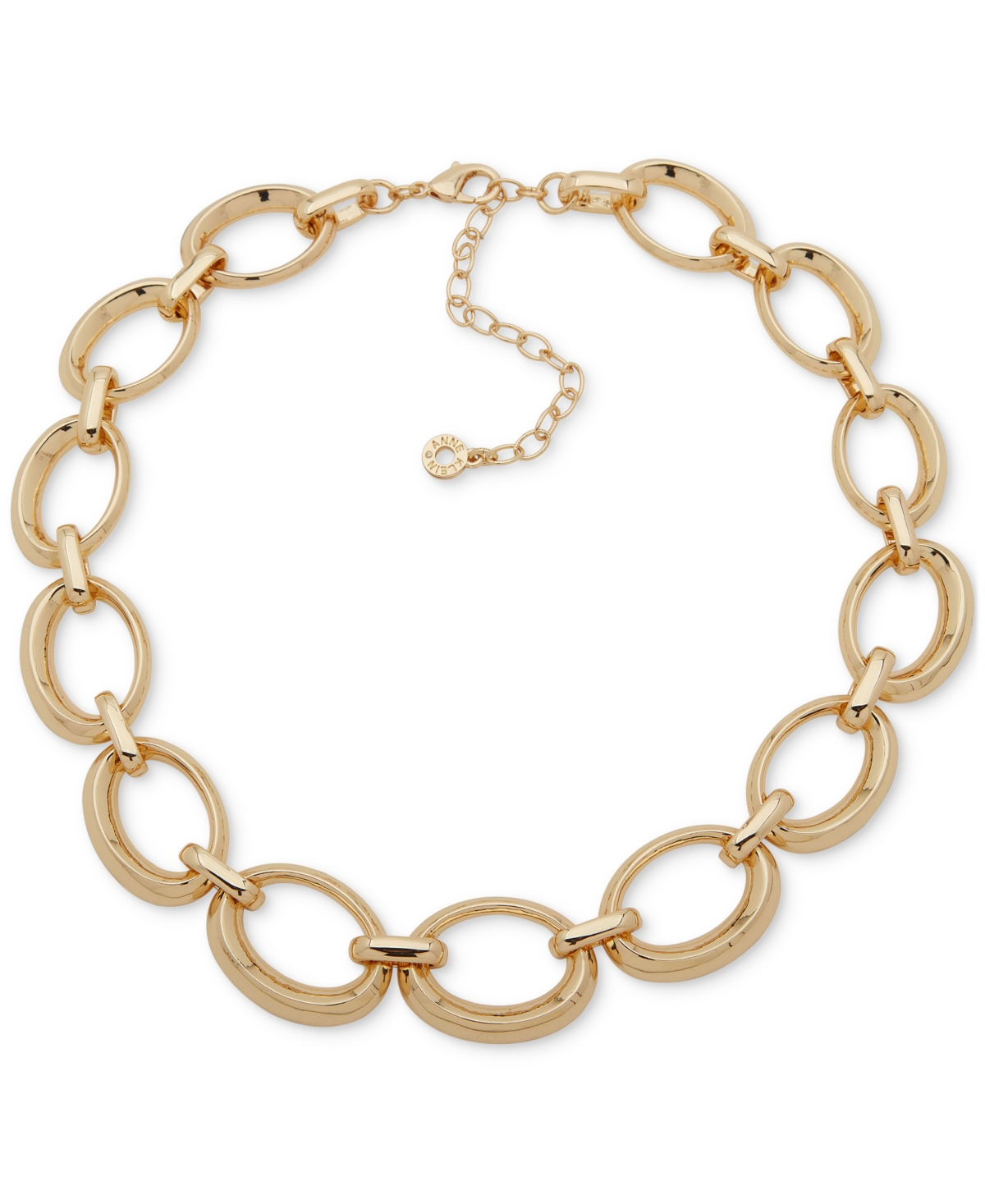 Shop Anne Klein Gold-tone Oval Link Collar Necklace, 16" + 3" Extender