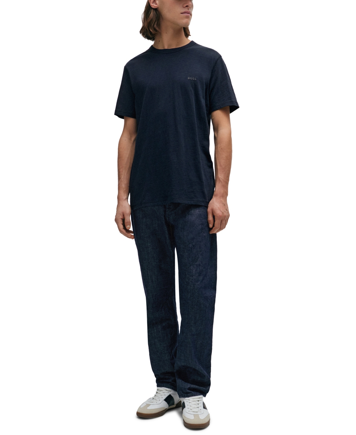 Hugo Boss Boss By  Men's Slub-cotton Logo Detail T-shirt