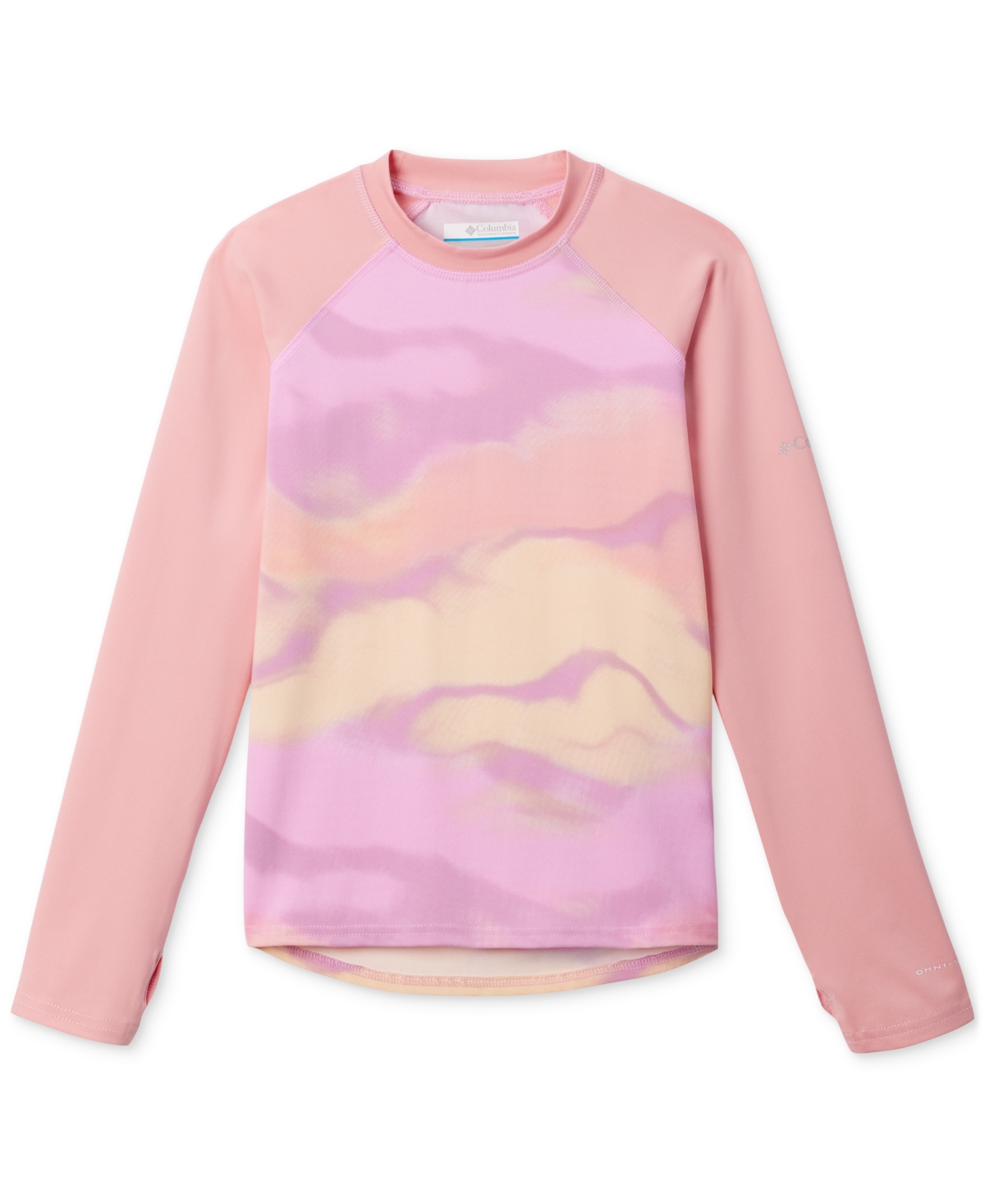 Shop Columbia Big Kids Sandy Shores Printed Long-sleeve Shirt In Salmon Rose