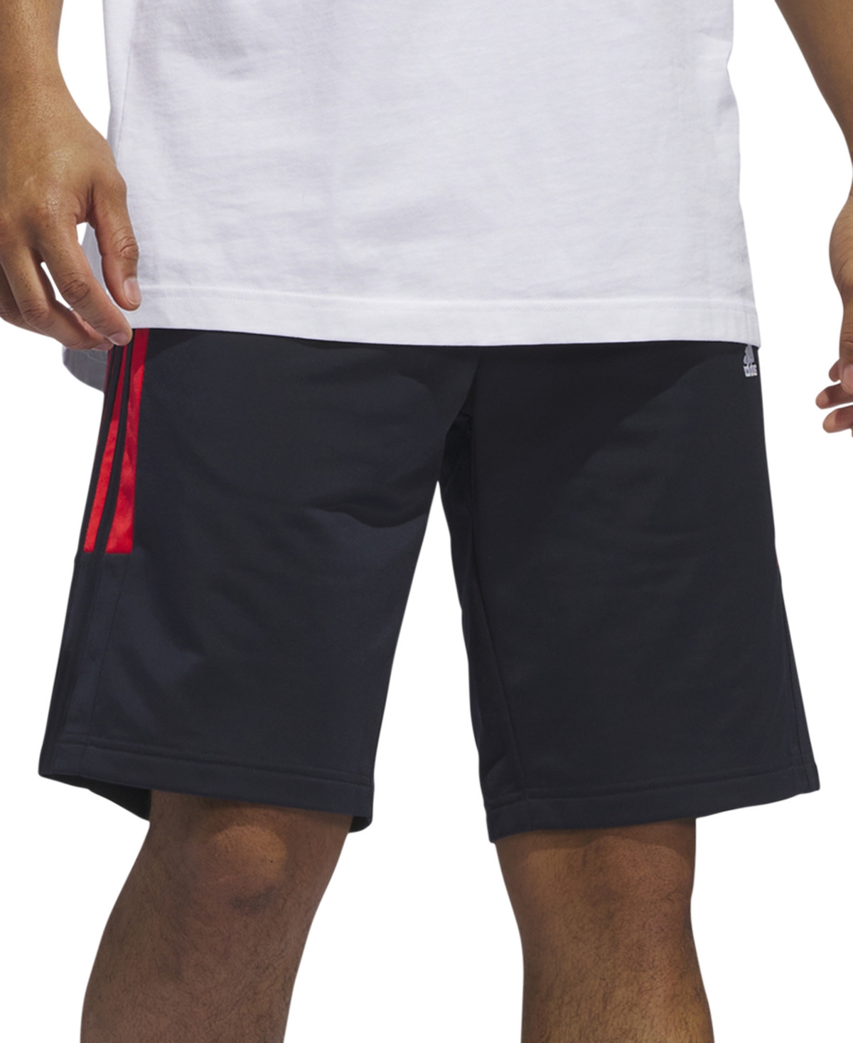 Shop Adidas Originals Men's Essentials Colorblocked Tricot Shorts In Leg Ink,red