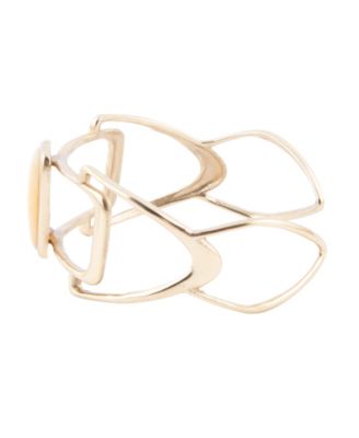 Luster Genuine Yellow Agate Rectangle Cuff Bracelet