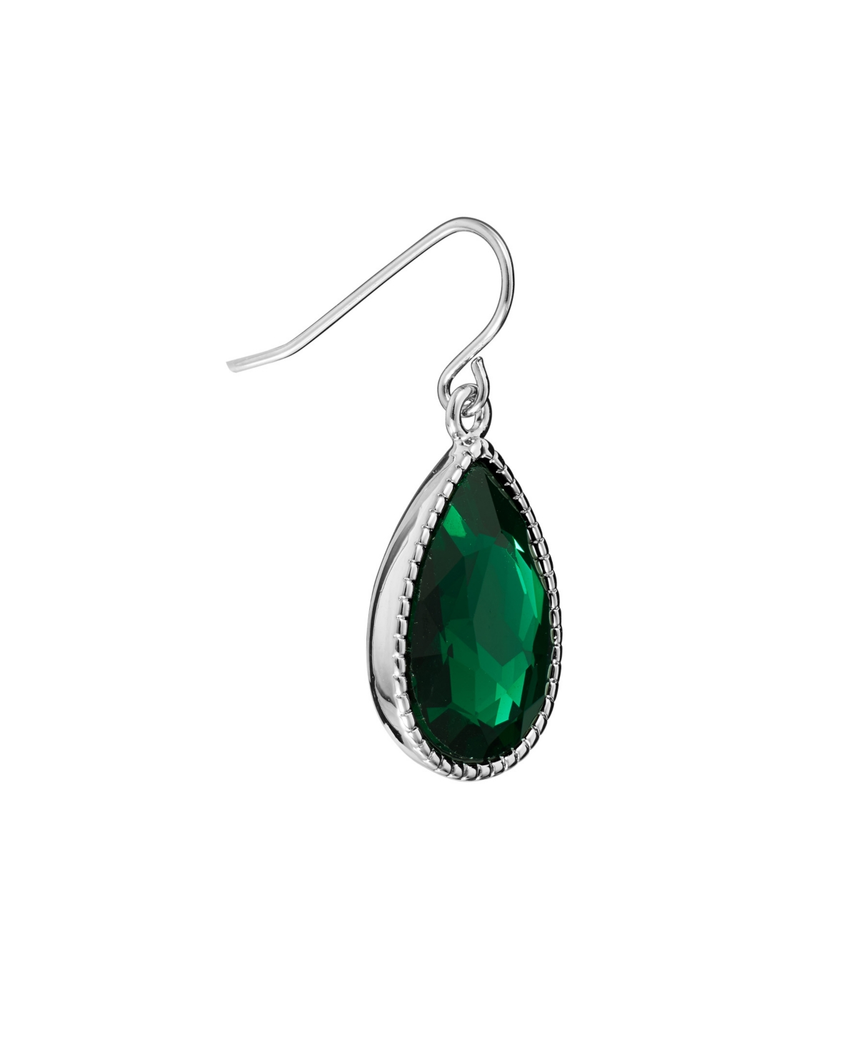 Macy's Pear Shape Crystal Drop Earrings (7/25 ct. t.w.) in Fine Silver Plated Brass