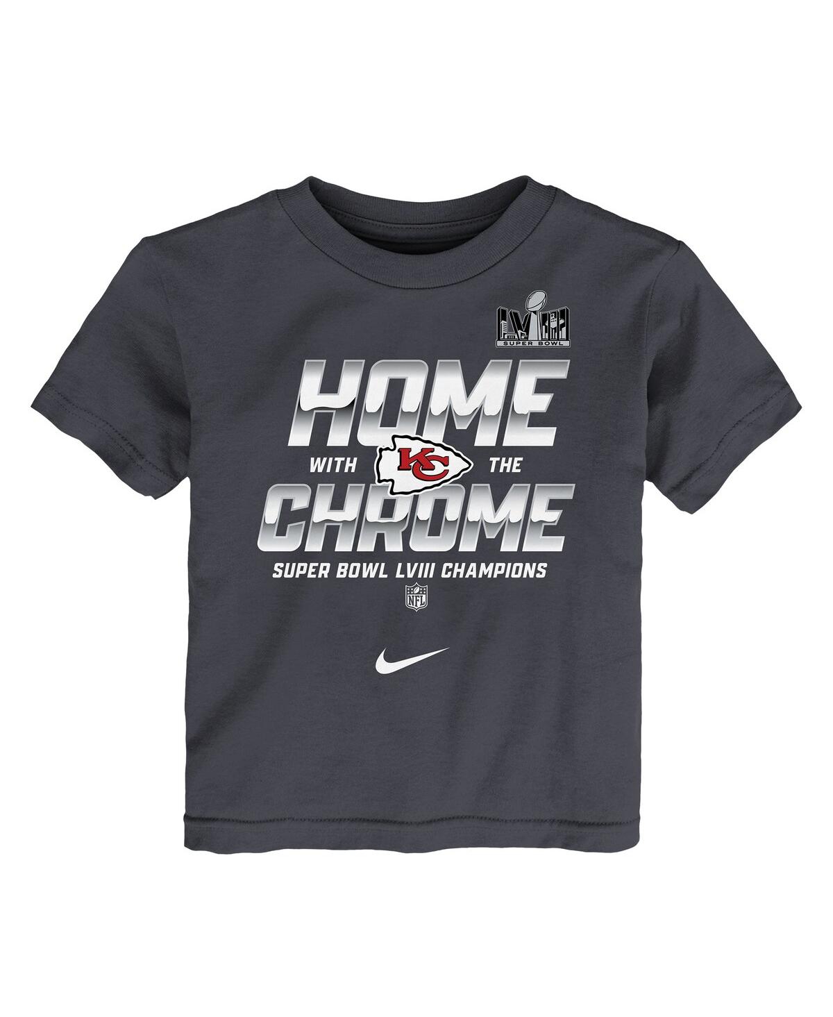 Shop Nike Toddler Boys And Girls  Anthracite Kansas City Chiefs Super Bowl Lviii Champions Parade T-shirt