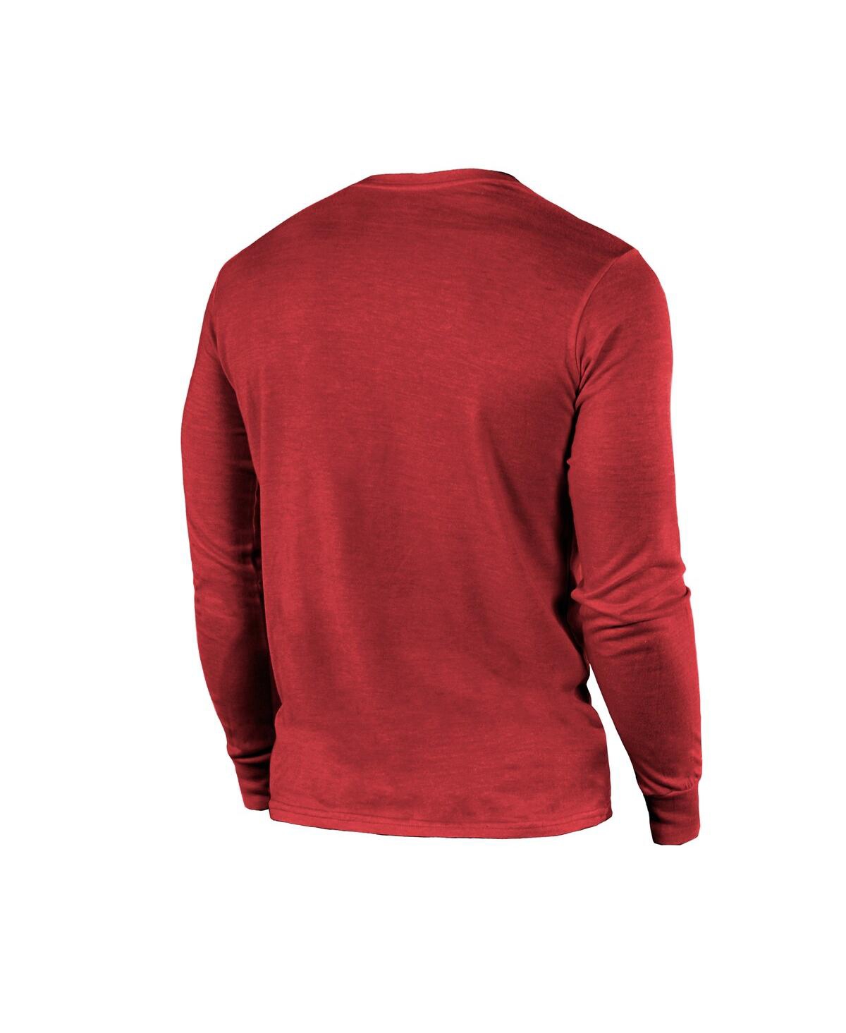 Men's Majestic ThreadsKansas City Chiefs Super Bowl Lviii Tri-Blend Long Sleeve T-shirt - Red