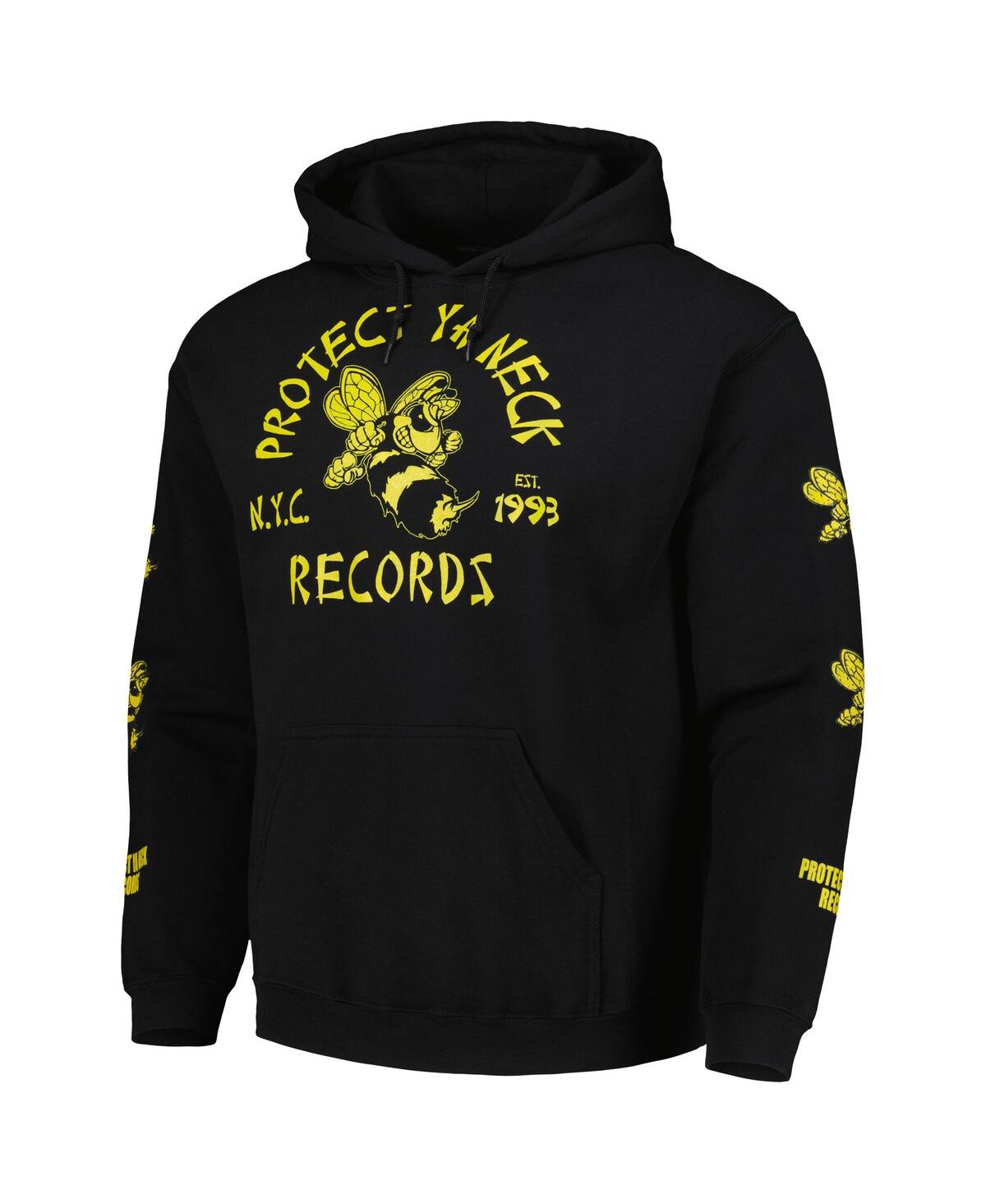 Shop Philcos Men's Protect Ya Neck Records Black Graphic Pullover Hoodie