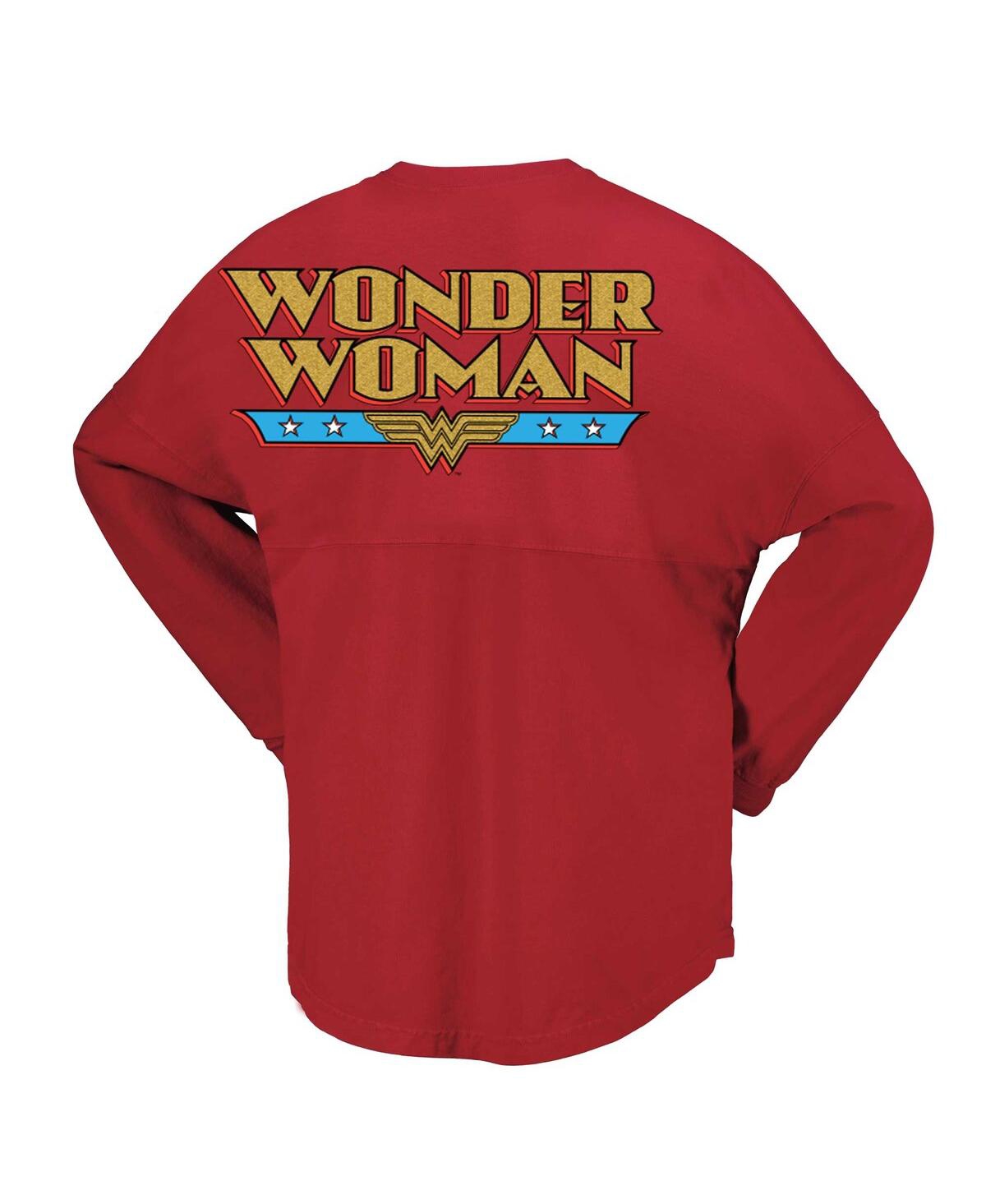 Shop Spirit Jersey Women's Red Wonder Woman Original Long Sleeve T-shirt