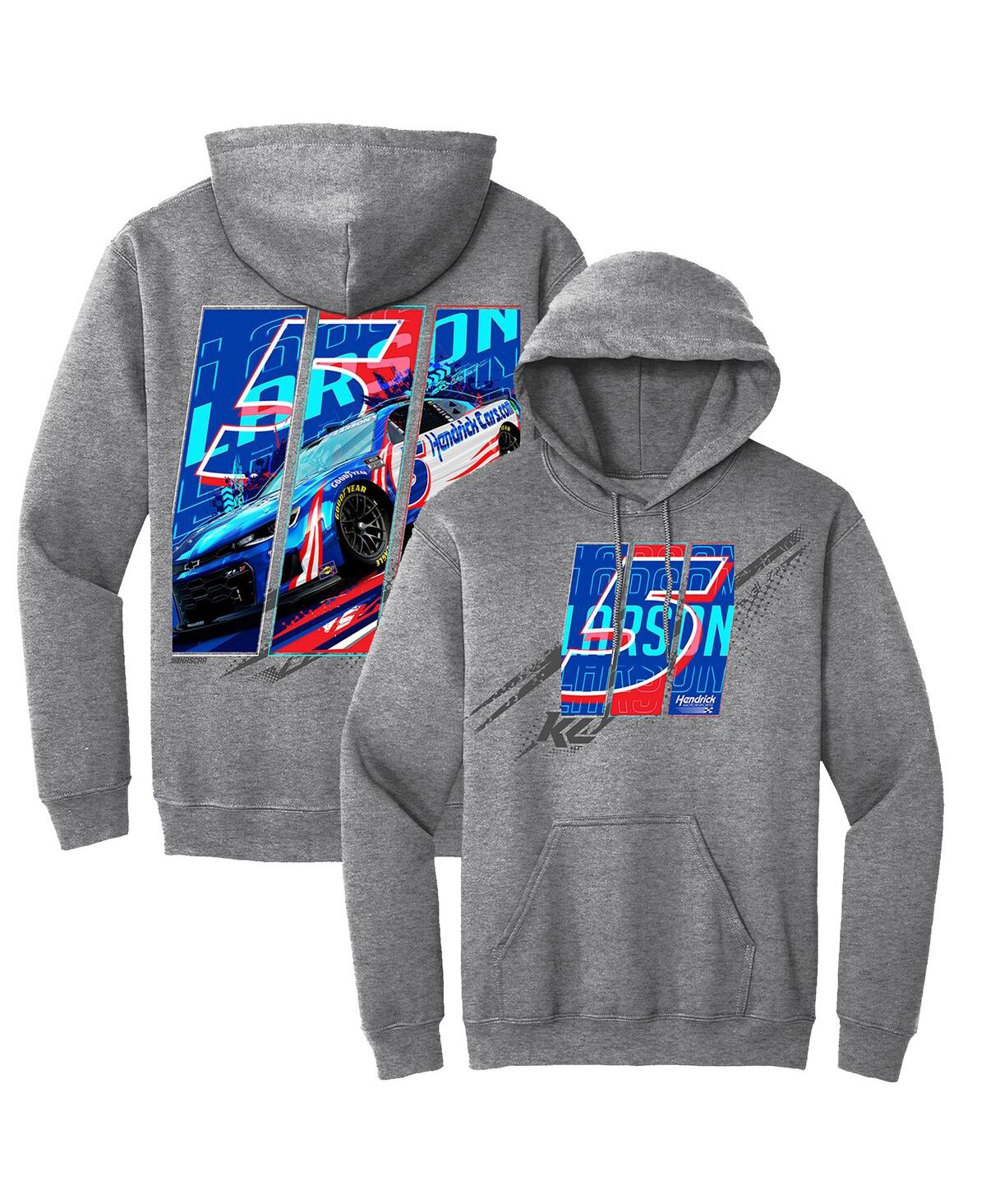 Men's Hendrick Motorsports Team Collection Heather Charcoal Kyle Larson Pullover Hoodie - Heather Charcoal