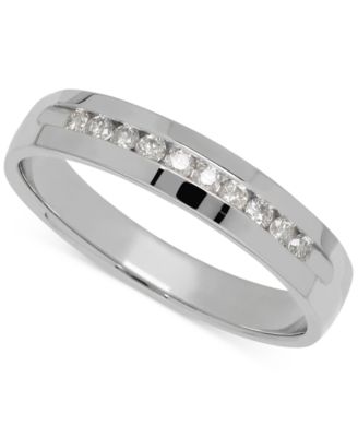 Macy's - Men's Diamond Band in 14k White Gold (1/4 ct. t.w.)