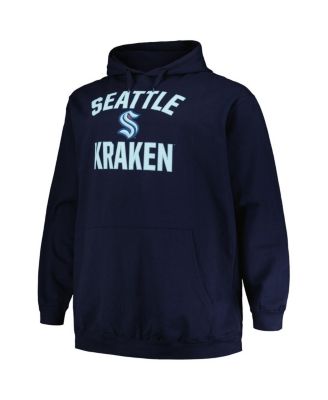 Men's Deep Sea Blue Seattle Kraken Big and Tall Arch Over Logo Pullover Hoodie