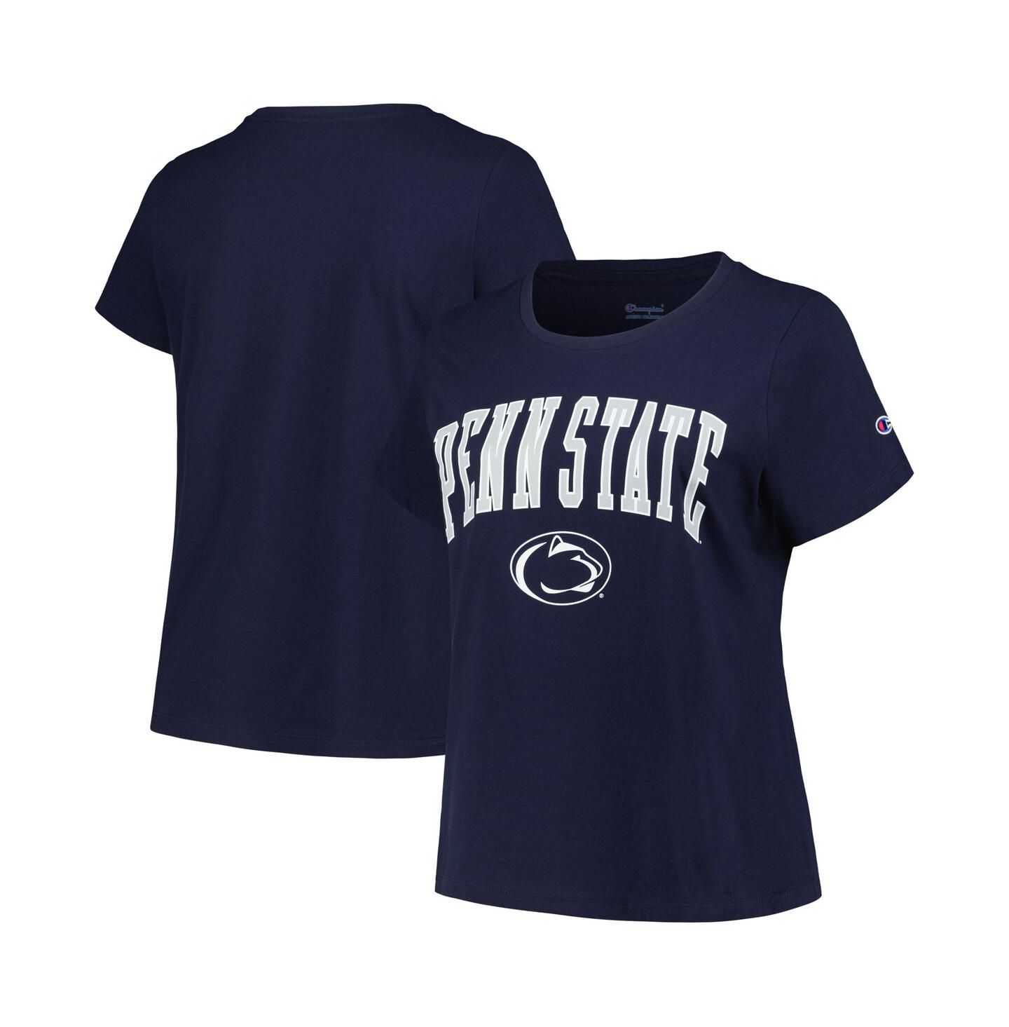 Женская футболка Profile Navy Penn State Nittany Lions Plus Size Arch Over Logo Scoop Neck — фото 1