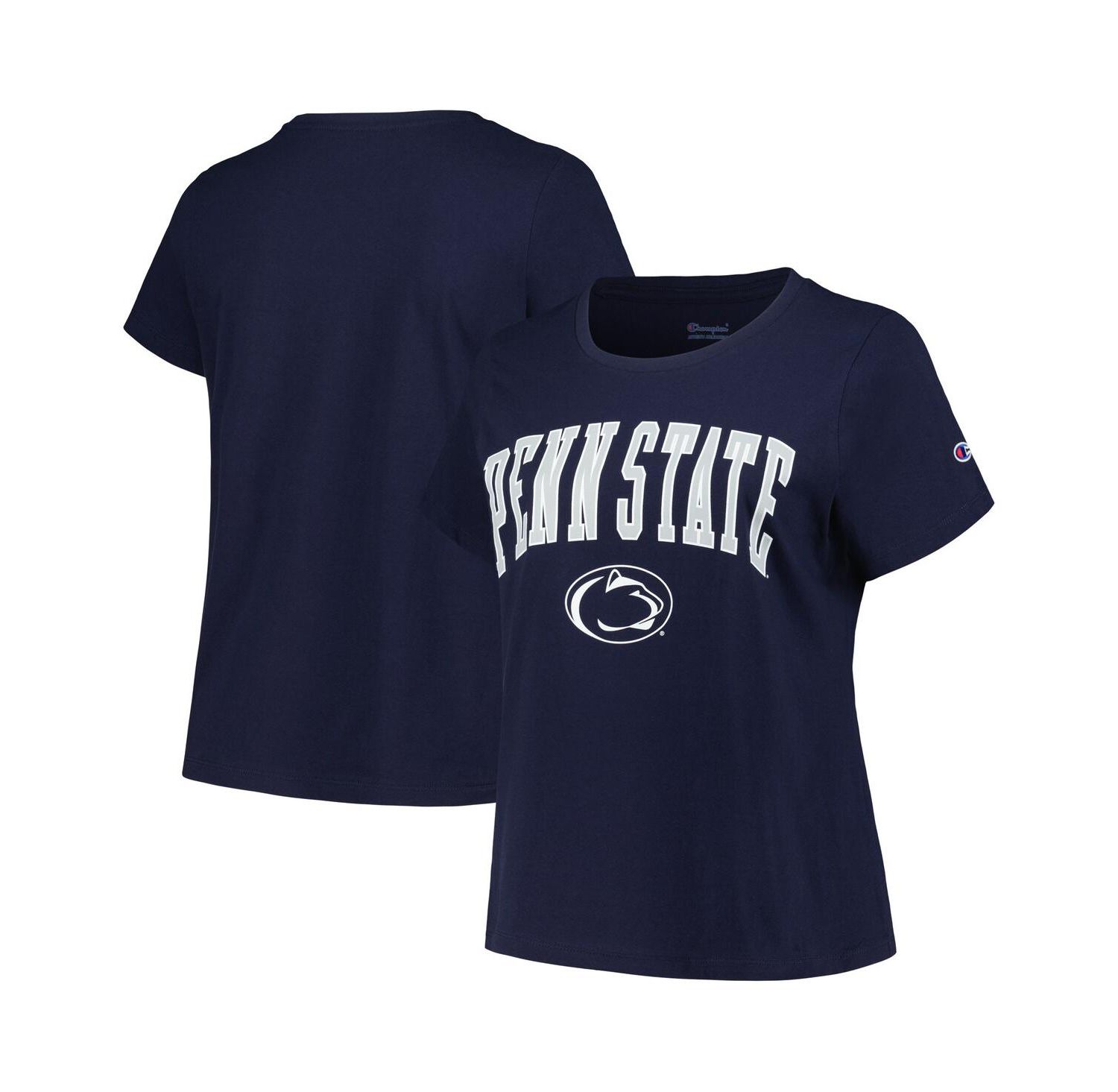 Women's Navy Penn State Nittany Lions Plus Size Arch Over Logo Scoop Neck T-shirt