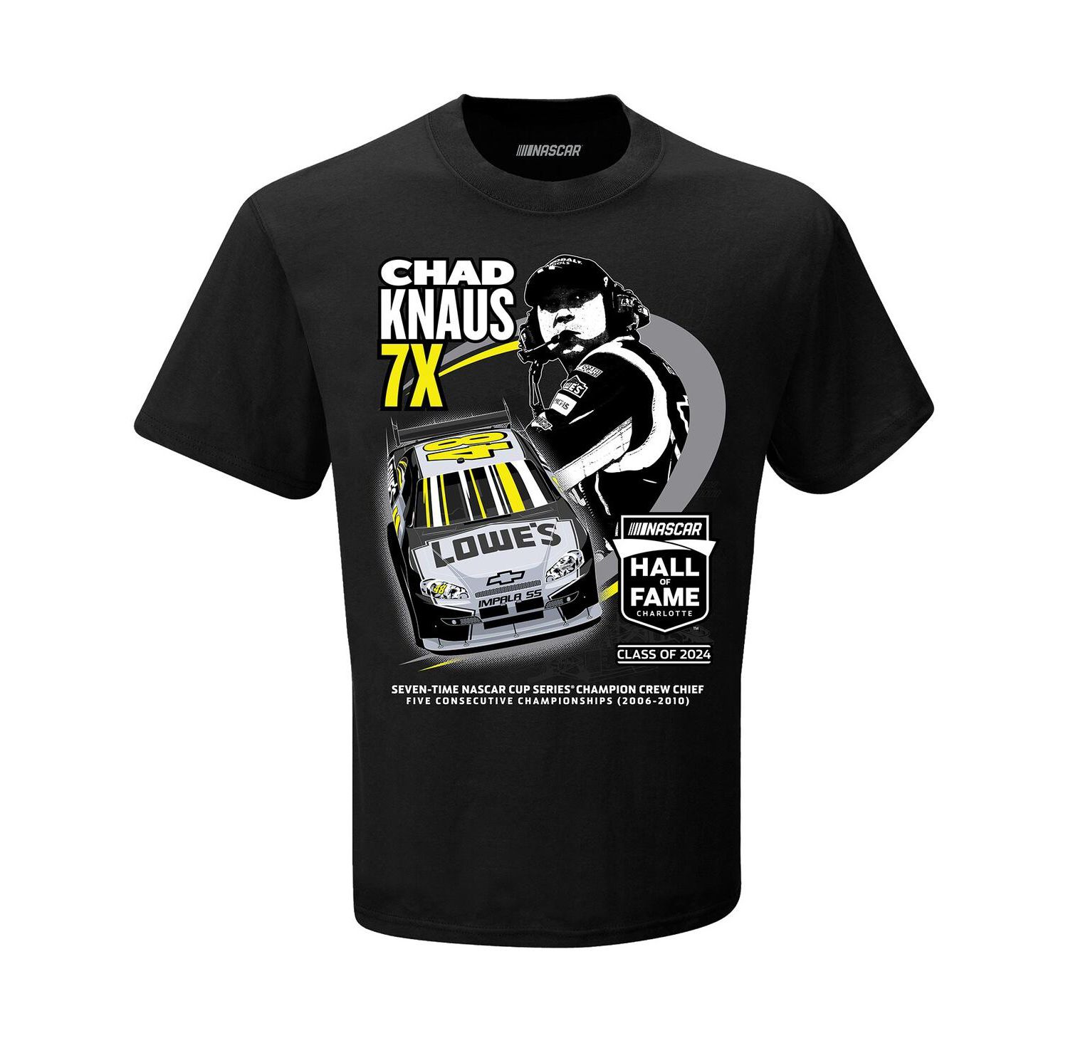 Men's Black Chad Knaus NASCAR Hall of Fame Class of 2024 T-shirt