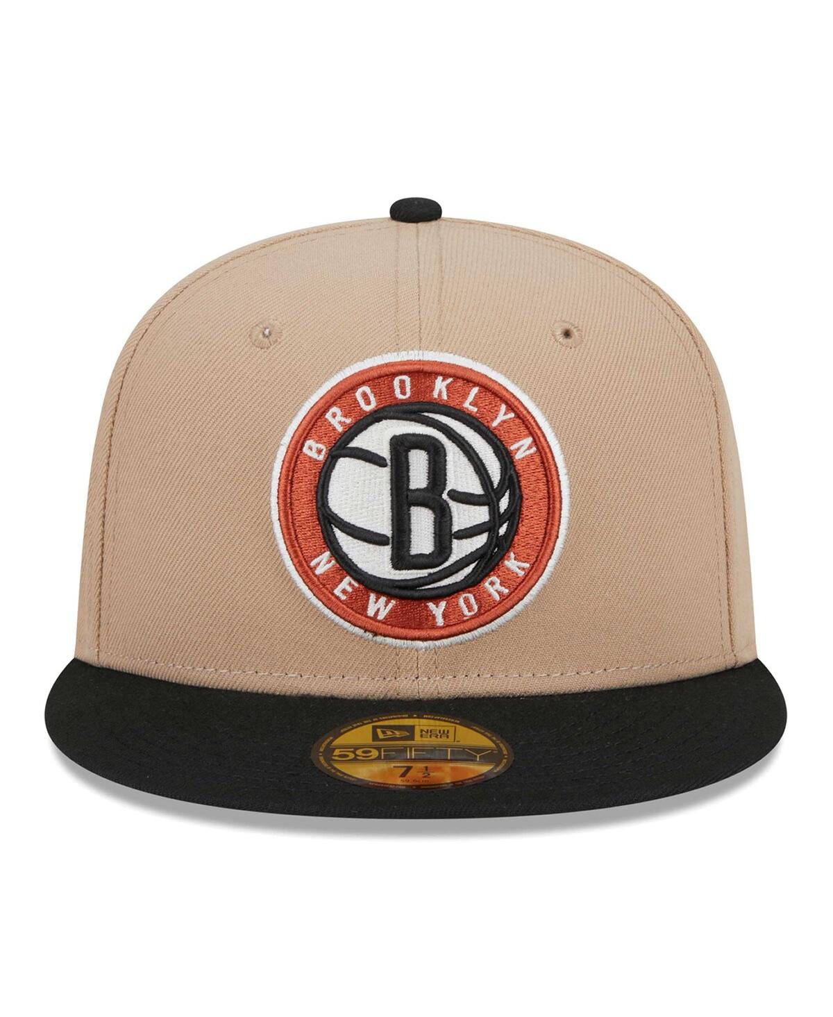 Men's New Era Black Burnt Orange Logo 2-Tone 59FIFTY Fitted Hat - Black