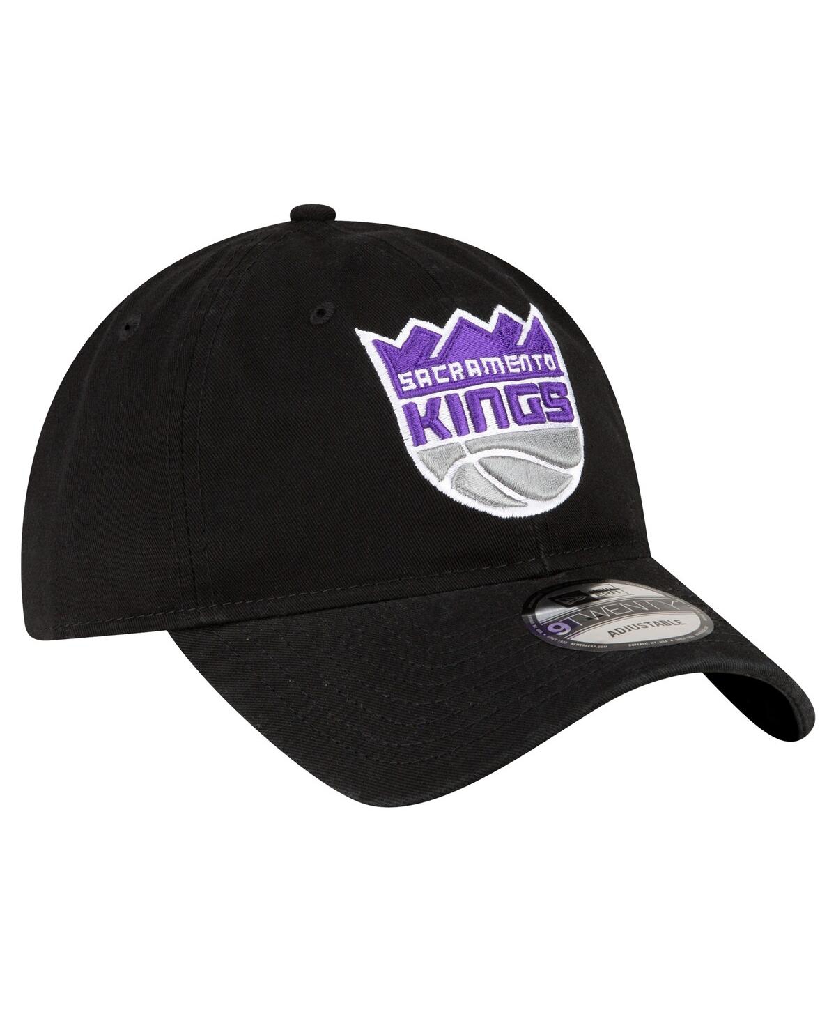 NEW ERA MEN'S NEW ERA BLACK SACRAMENTO KINGS TEAM 2.0 9TWENTY ADJUSTABLE HAT 