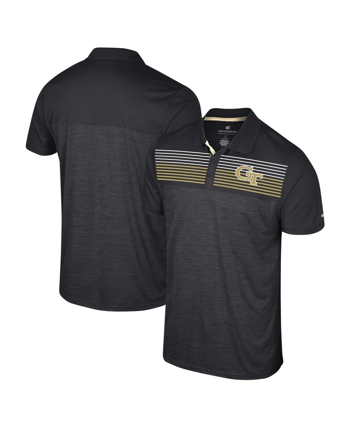 Shop Colosseum Men's  Gold Georgia Tech Yellow Jackets Langmore Polo Shirt In Black