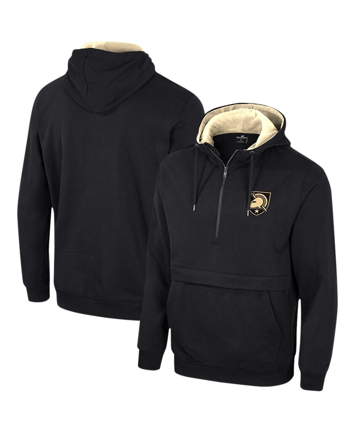 Men's Colosseum Black Army Black Knights Half-Zip Hoodie