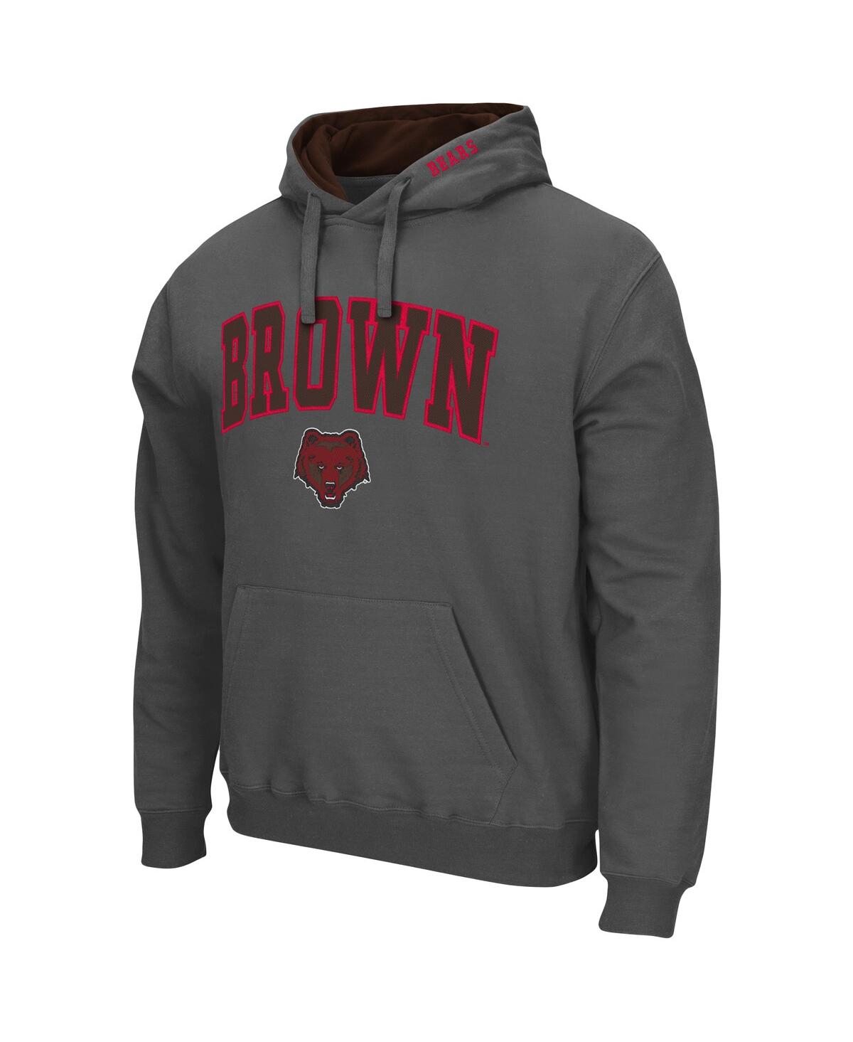 Colosseum Men's  Charcoal Brown Bears Arch And Logo Pullover Hoodie In Charcoal