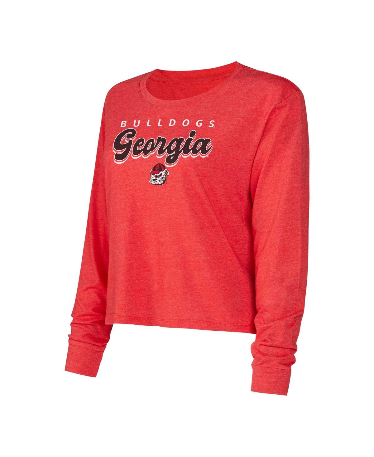 Shop Concepts Sport Women's  Red Georgia Bulldogs Team Color Long Sleeve T-shirt And Shorts Set