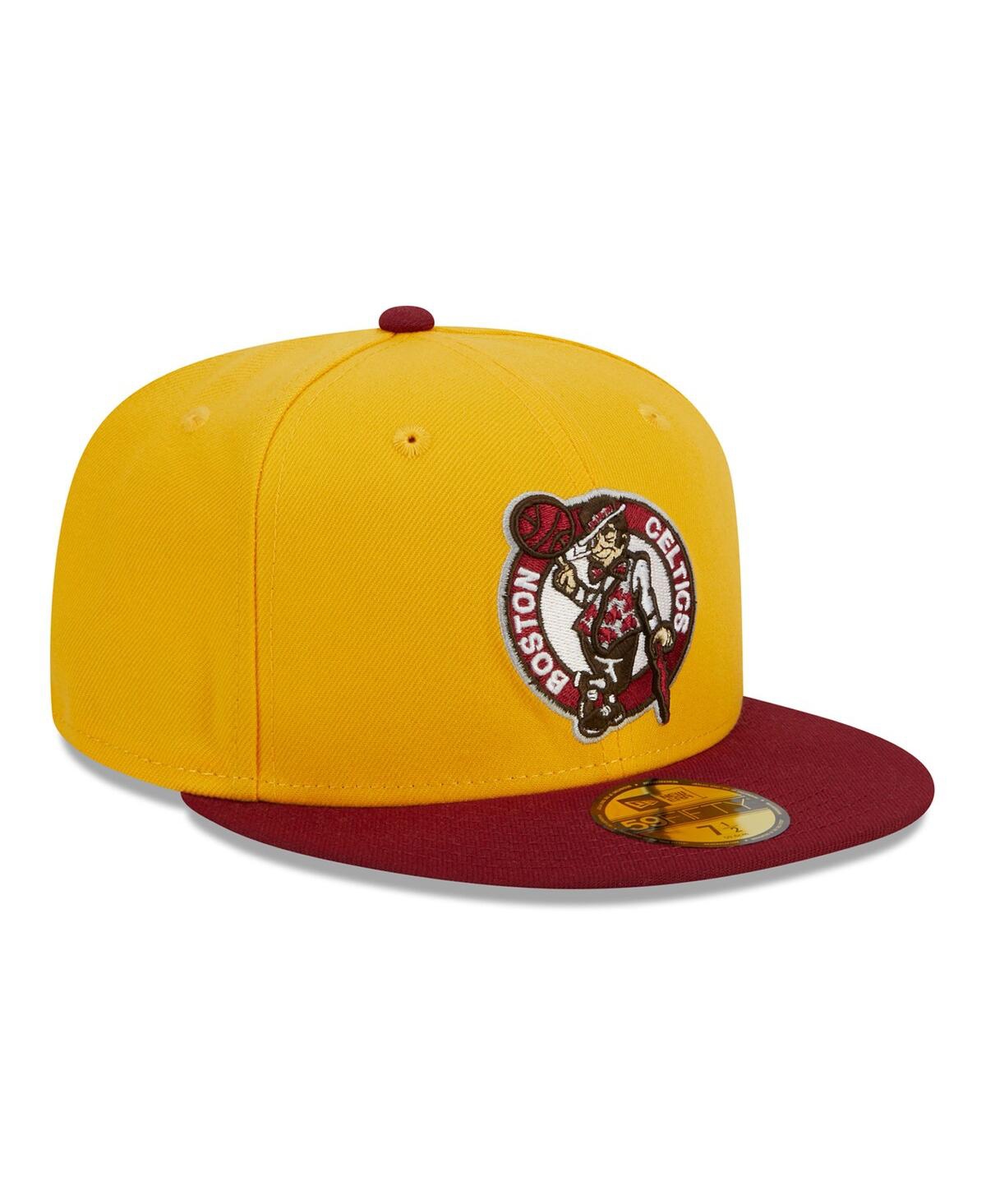 Men's New Era Red Boston Celtics Fall Leaves 2-Tone 59FIFTY Fitted Hat - Red