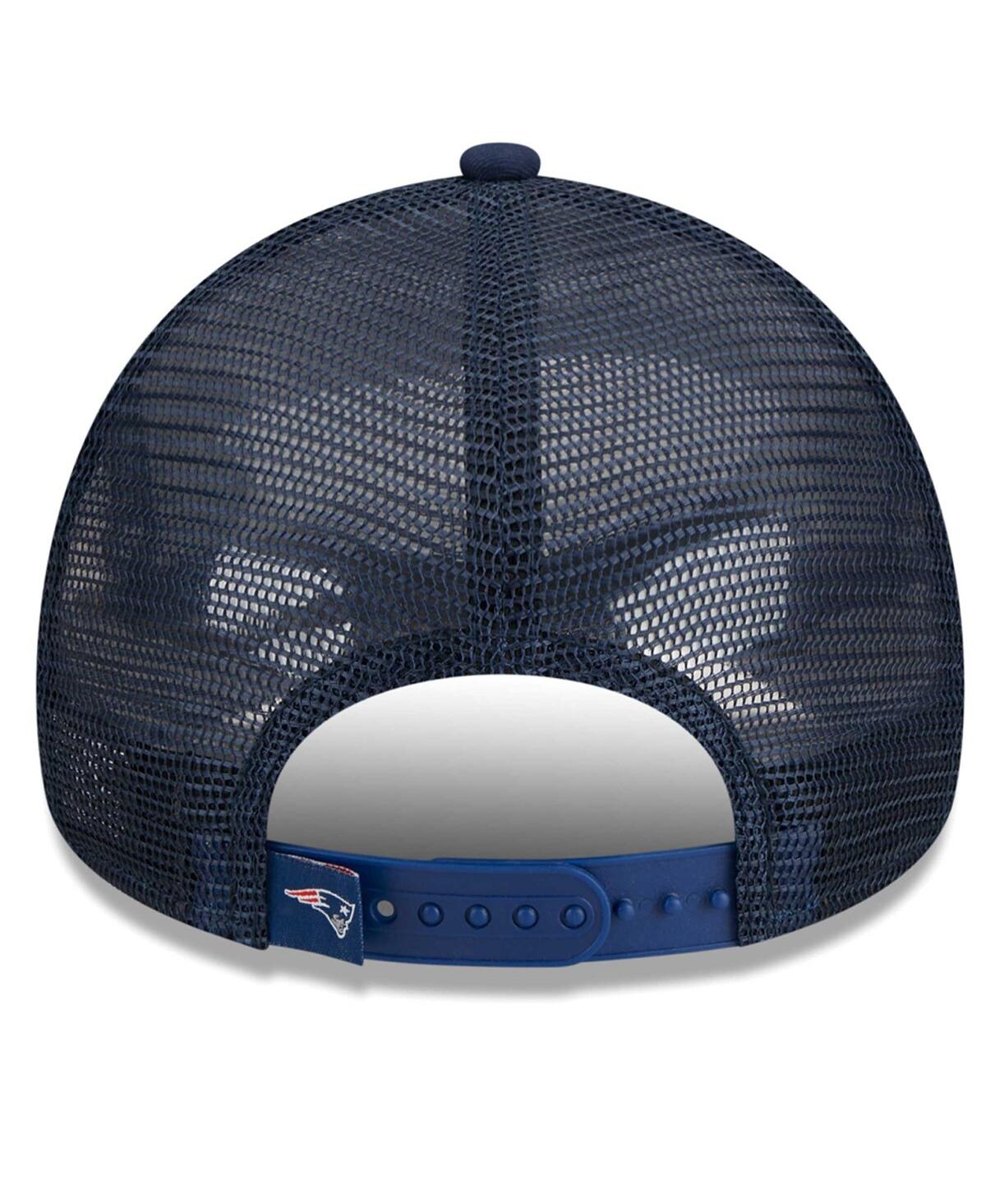 New Era Navy New England Patriots Caliber Trucker 9forty Adjustable Hat In Navy