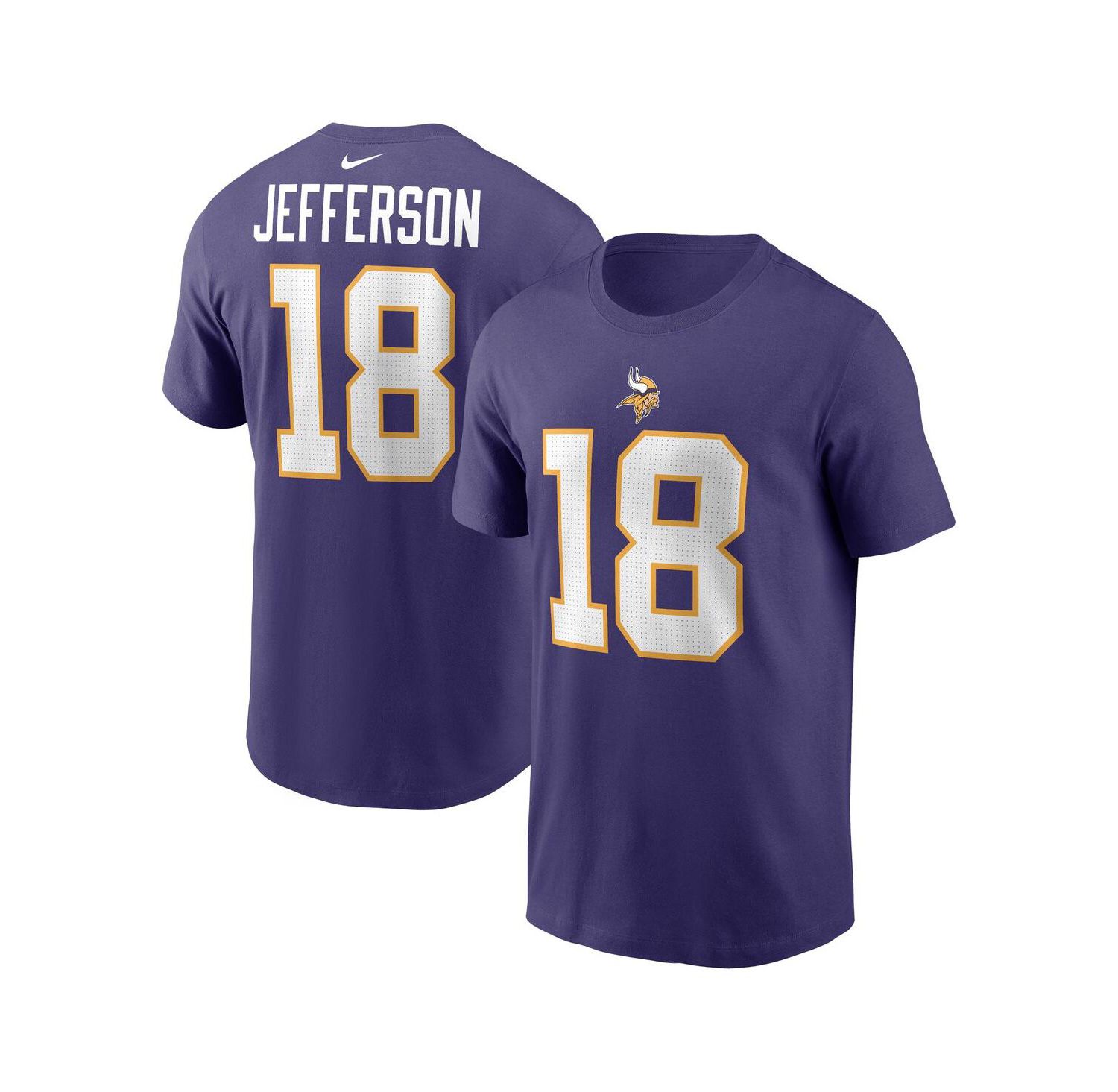 Men's Justin Jefferson Purple Minnesota Vikings Classic Player Name and Number T-shirt