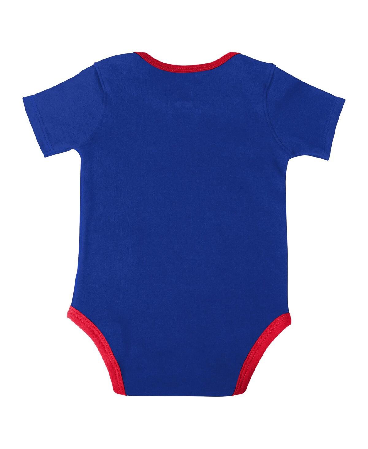 Shop Outerstuff Baby Boys And Girls Royal, Red, Gray Philadelphia 76ers Bank Shot Bodysuit, Hoodie T-shirt And Short In Royal,red,gray