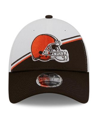 Men's White, Brown Cleveland Browns 2023 Sideline 9FORTY Adjustable Hat