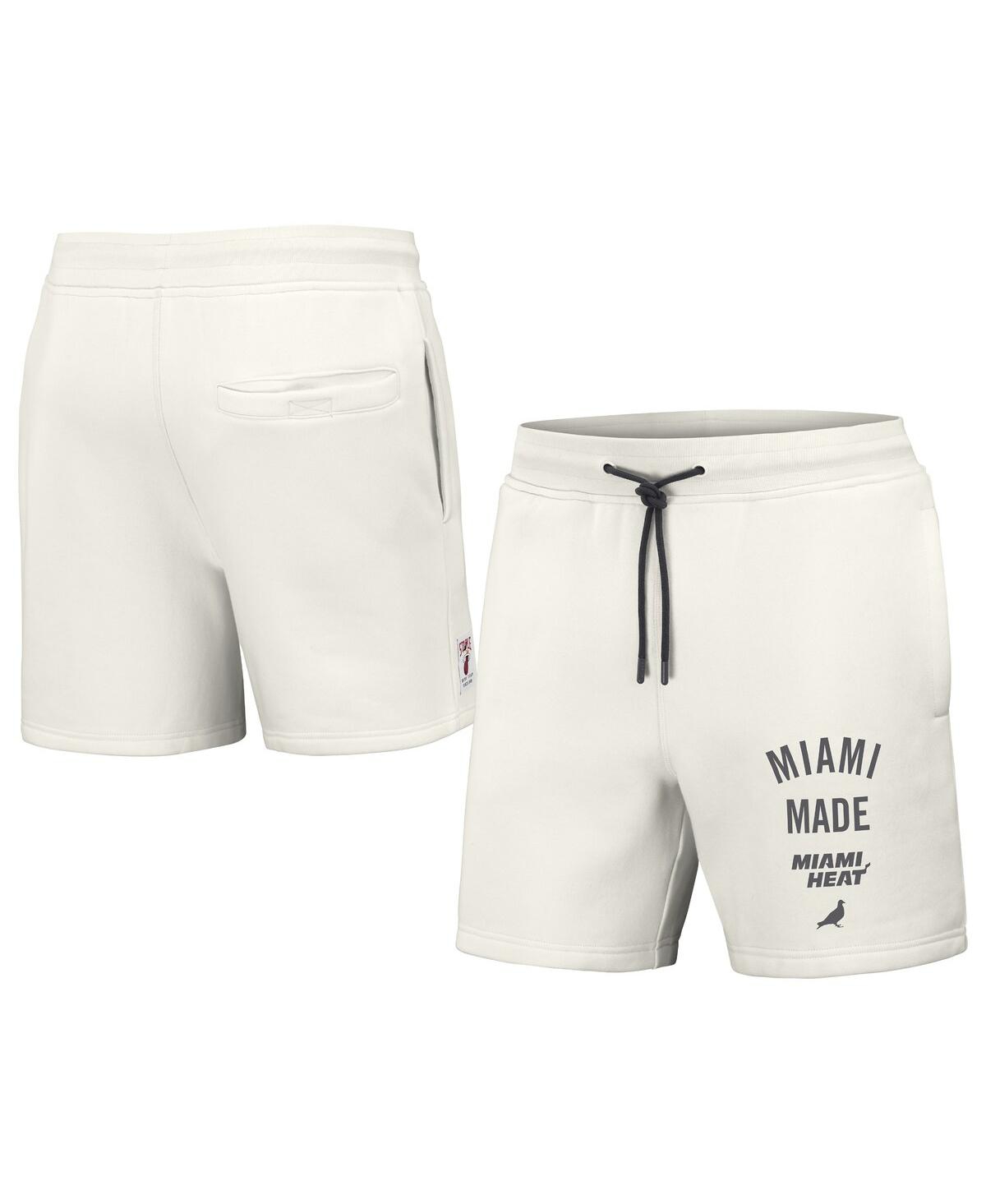 Men's Nba x Staple Cream Miami Heat Heavyweight Fleece Shorts - Cream