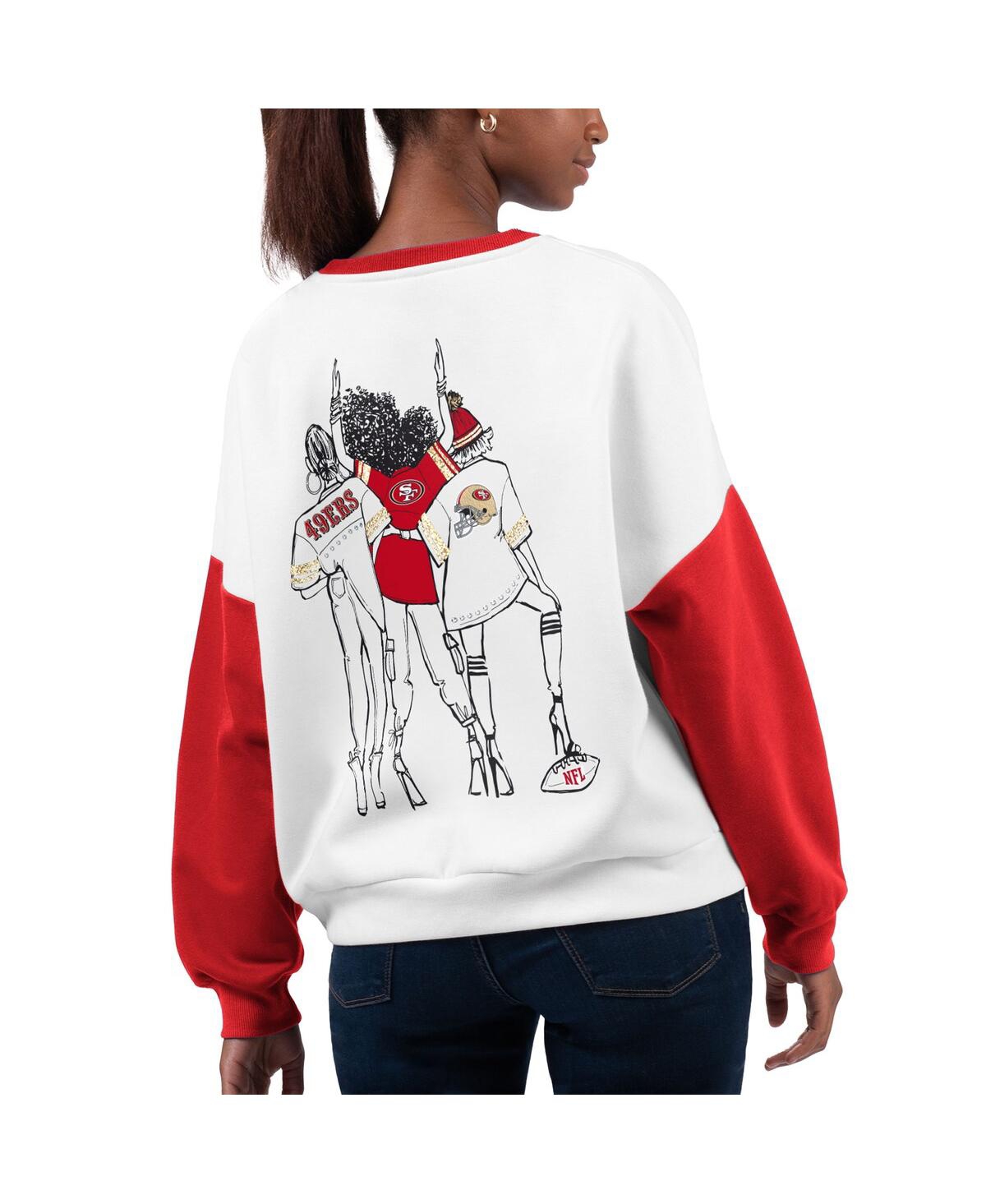Shop G-iii 4her By Carl Banks Women's  White San Francisco 49ers A-game Pullover Sweatshirt
