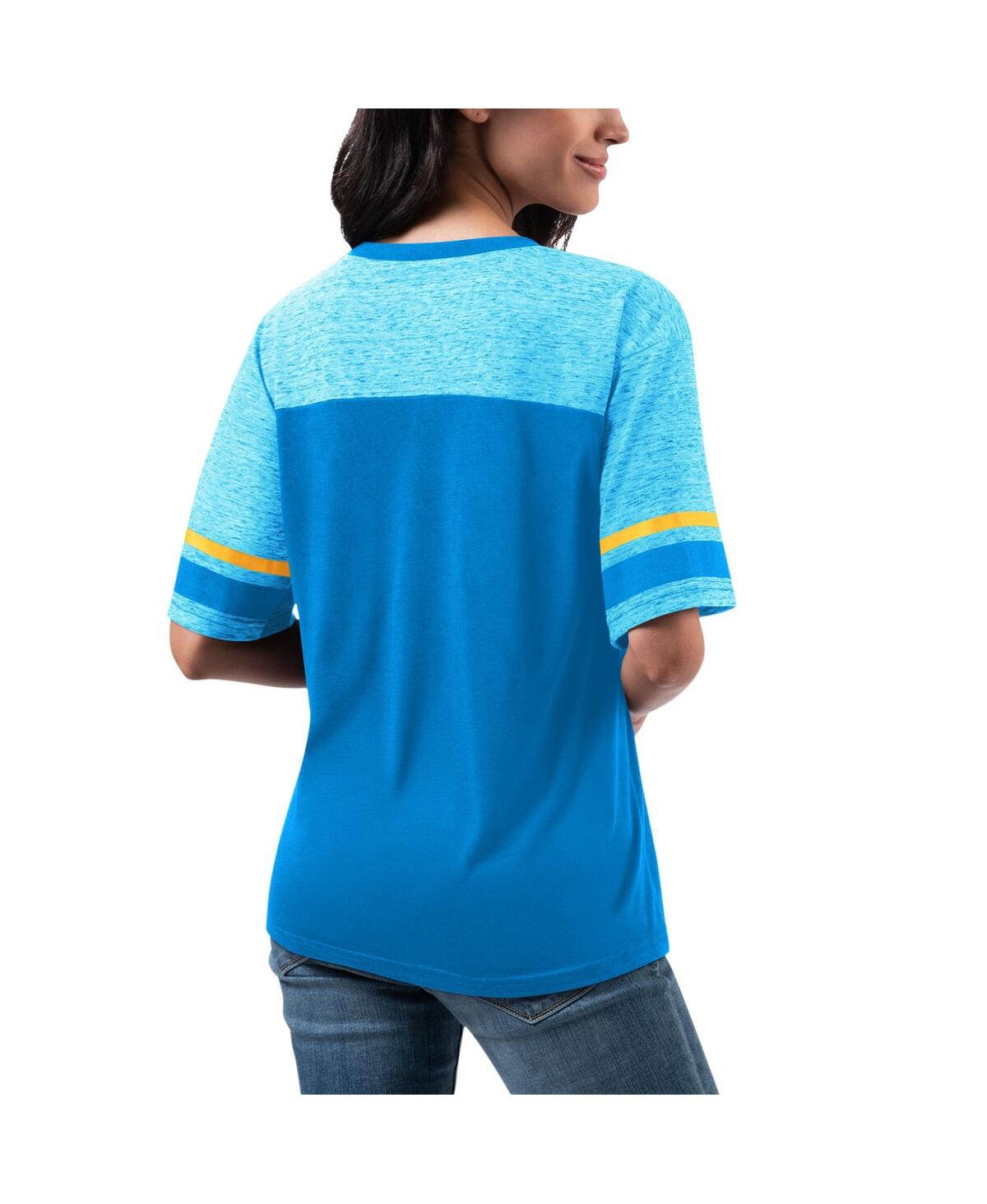 Shop G-iii 4her By Carl Banks Women's  Powder Blue Los Angeles Chargers Track T-shirt