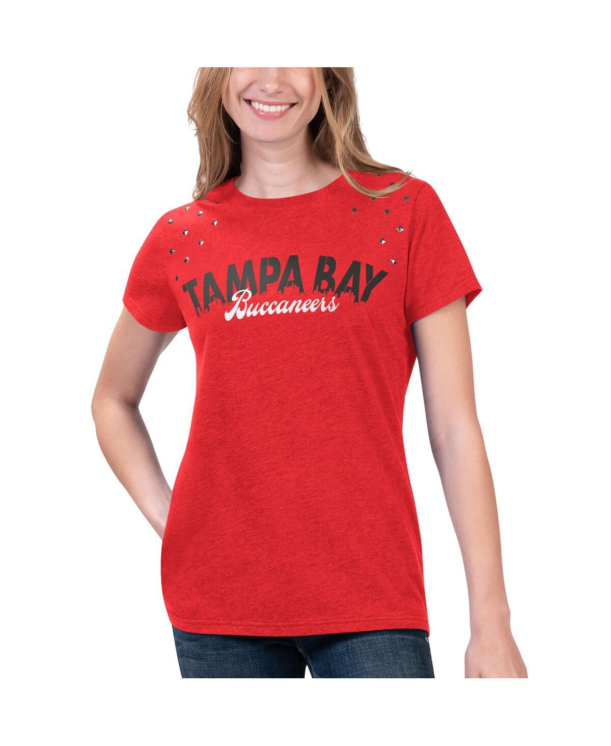 Women's G-iii 4Her by Carl Banks Heathered Red Tampa Bay Buccaneers Main Game T-shirt - Red