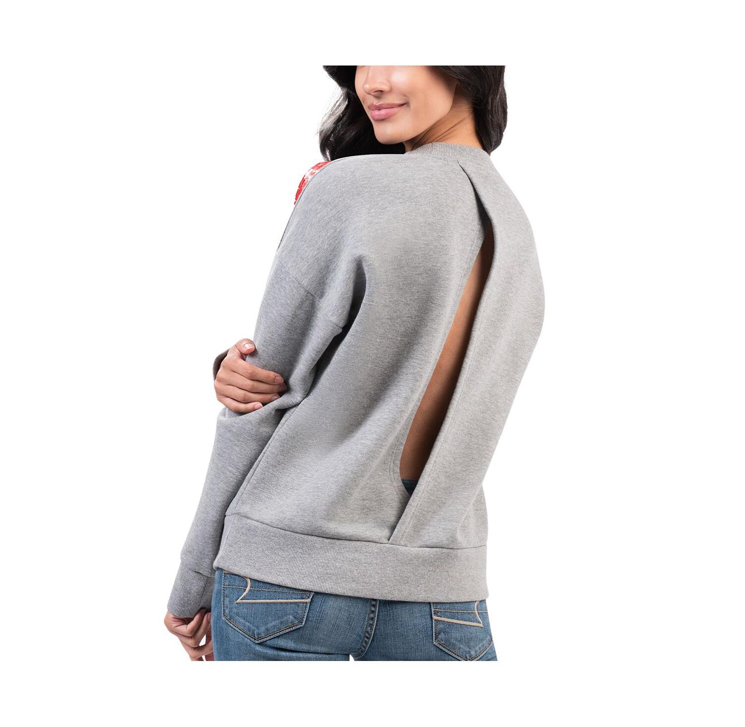 Women's Gray Washington Capitals Penalty Box Pullover Sweatshirt