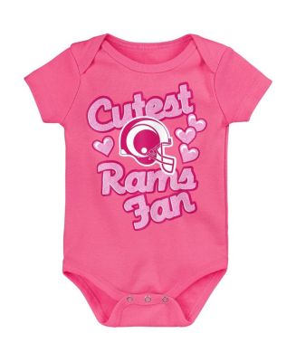 Baby Girls Pink Los Angeles Rams Cutest Fan Hearts Bodysuit - Macy's