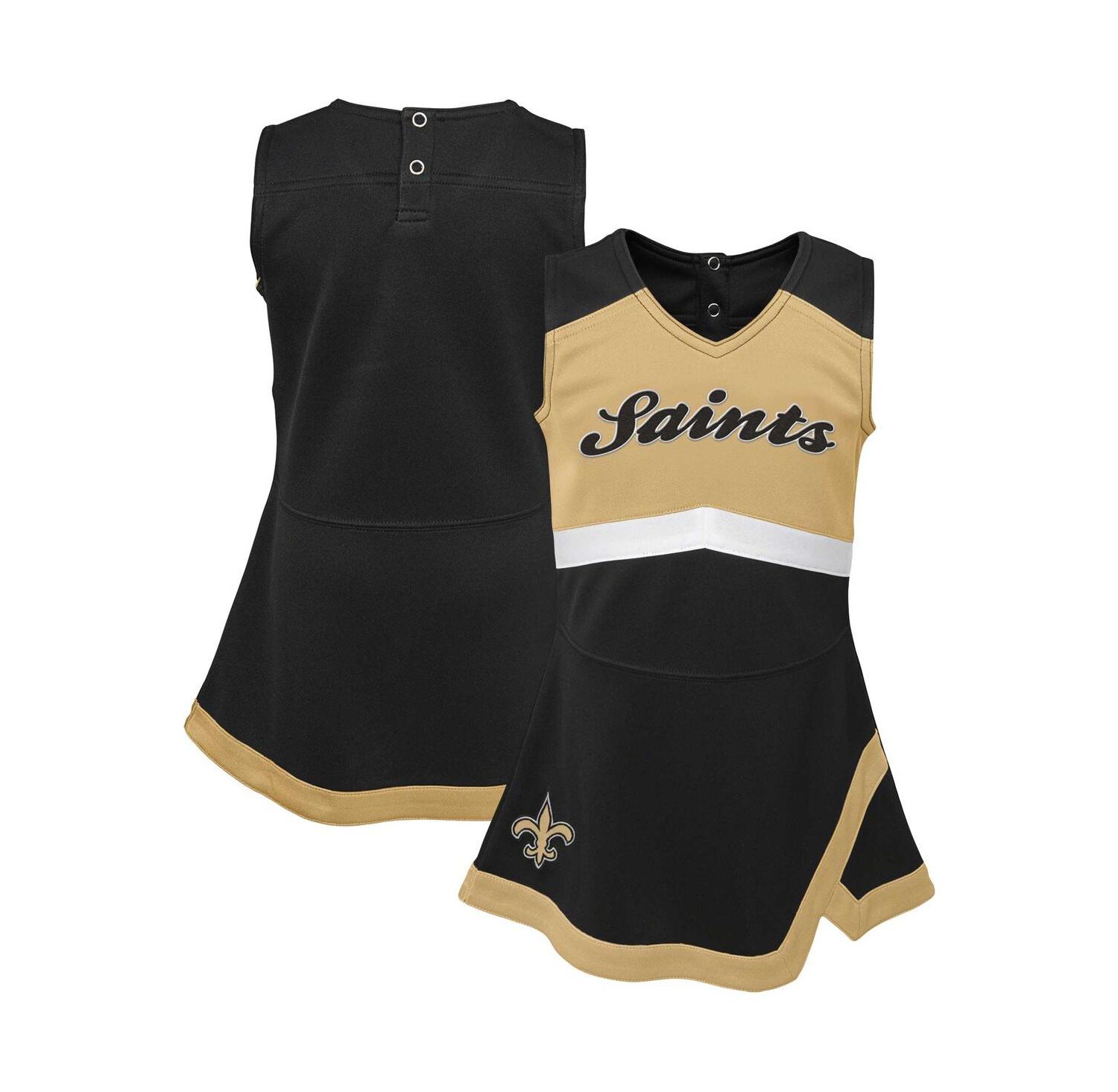 Baby Girls Black New Orleans Saints Cheer Captain Jumper Dress
