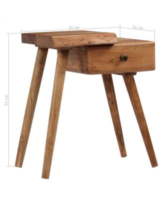 Bedside Table Solid Acacia Wood 17.7"x12.6"x21.7"