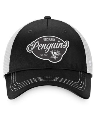 Women's Black, White Pittsburgh Penguins Fundamental Trucker Adjustable Hat