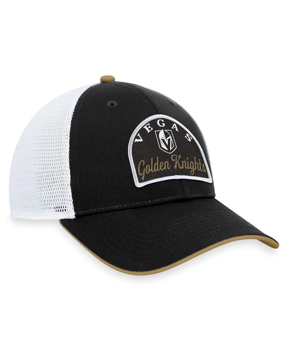 Fanatics Men's  Black, White Vegas Golden Knights Fundamental Adjustable Hat In Black,white